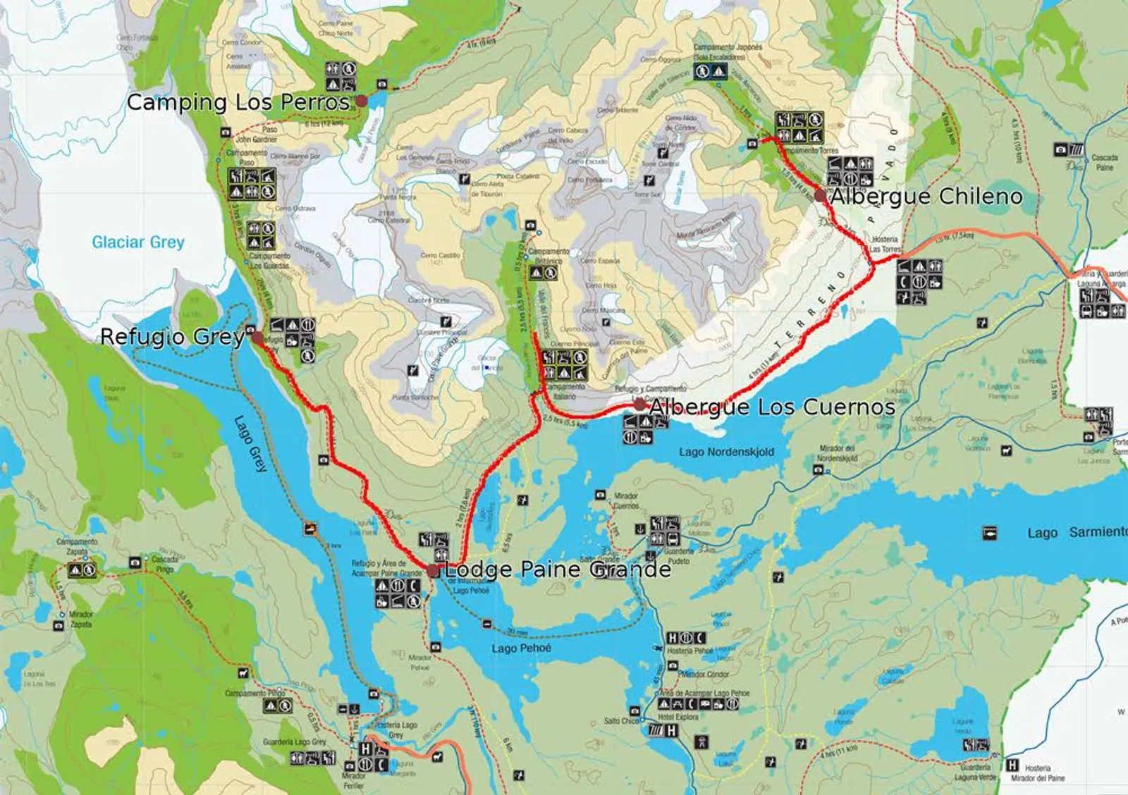 Torres del Paine Mapa