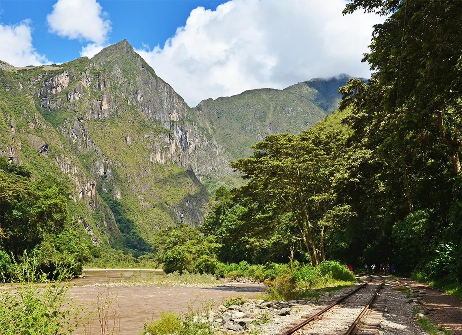 Trilhos de trem a caminho de Machu Picchu