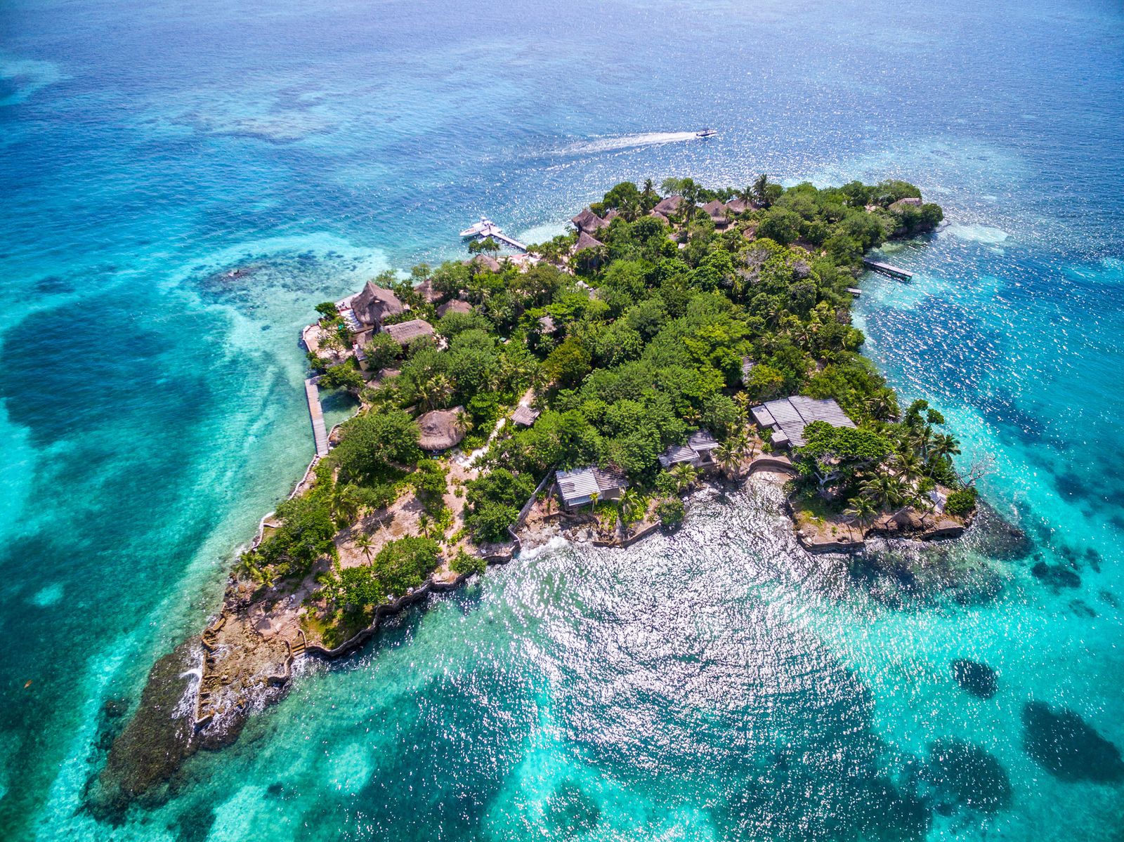 Isla en Cartagena capturada desde el aire