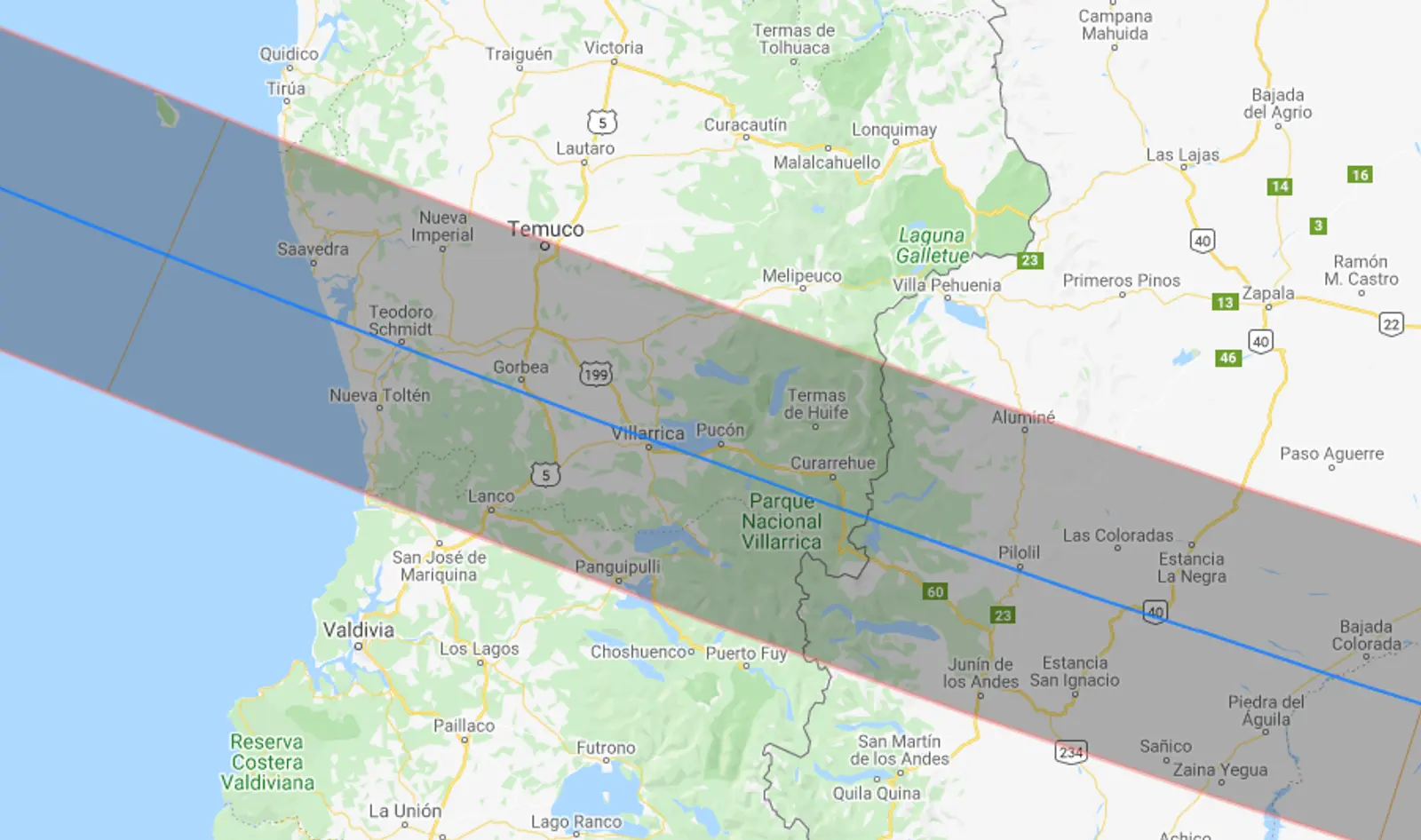 Paso del eclipse solar 2020 por Chile